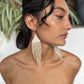 Pendientes colgantes con cuentas de cerámica - "Slim Tikal Shimmer Duet"
