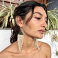 Pendientes colgantes con cuentas de cerámica - "Slim Tikal Shimmer Duet"