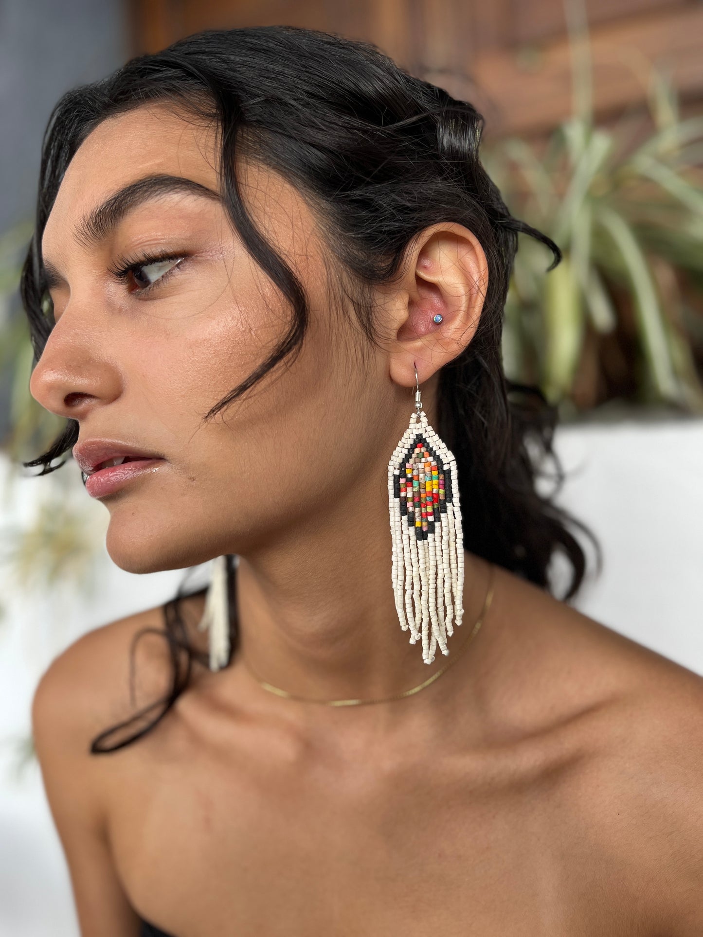 Lightweight, Statement Earrings - "Lean Tikal Diamond"