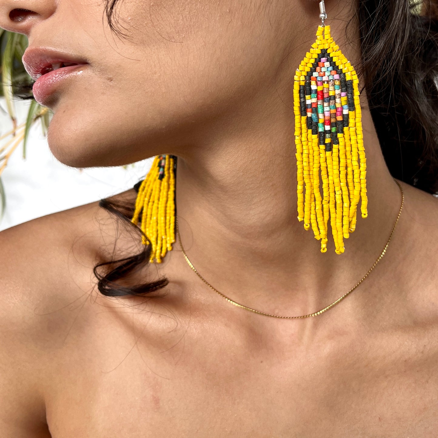 Lightweight, Statement Earrings - "Lean Tikal Diamond"