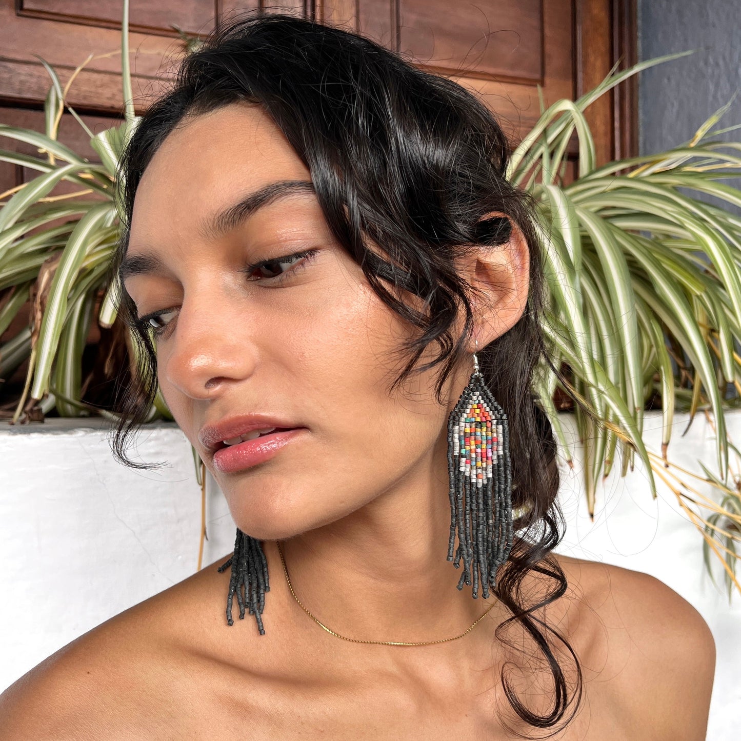 Lightweight, Statement Earrings - "Lean Tikal Diamond"
