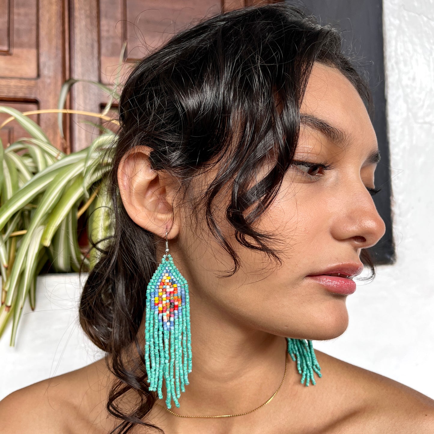 Lightweight, Statement Earrings - "Lean Tikal Diamond"