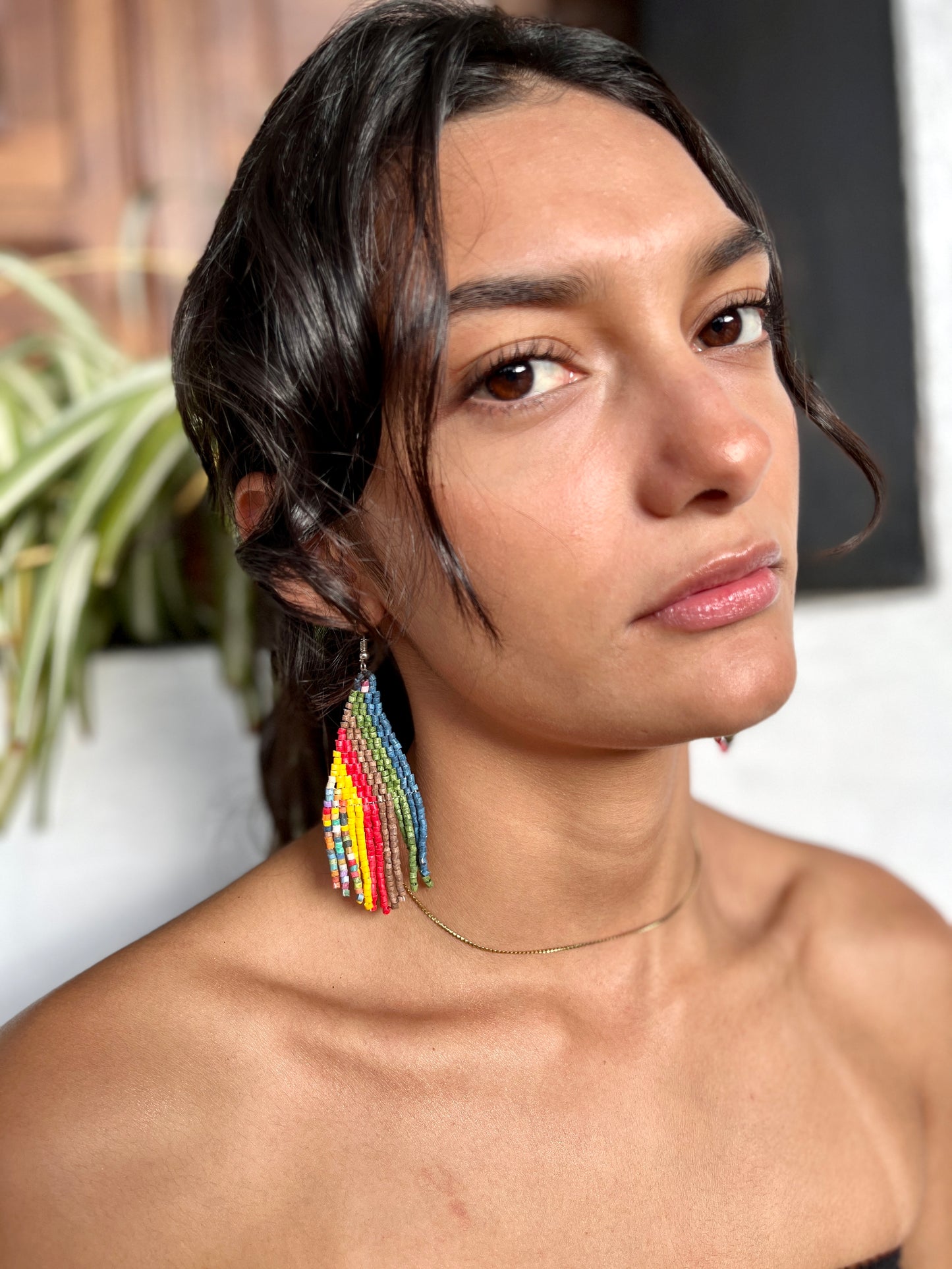 Ultra Lightweight, Beaded Earrings - "Lean Drop Synergy"