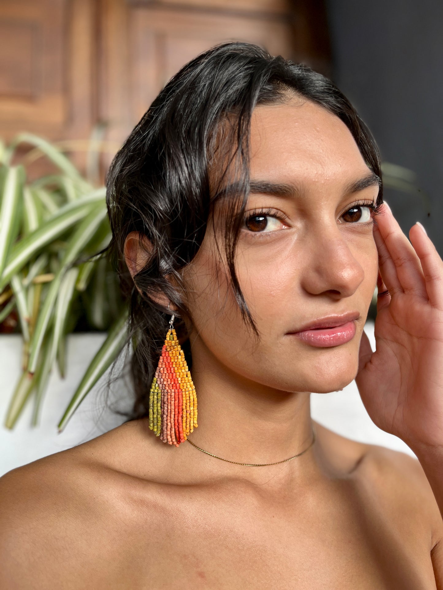 Ultra Lightweight, Beaded Earrings - "Lean Drop Synergy"