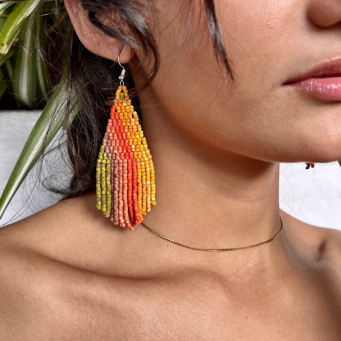 Ultra Lightweight, Beaded Earrings - "Lean Drop Synergy"