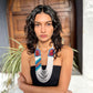 Collares con tejido ceremonial y cadenas de pedrería - "Aguacatán Blancos"