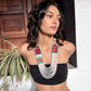 Collares con tejido ceremonial y cadenas de pedrería - "Aguacatán Blancos"