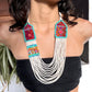 Collares con tejido ceremonial y cadenas de pedrería - "Aguacatán Blancos"