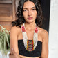Collares con tejido ceremonial y cadenas de pedrería - "Aguacatán Blancos"
