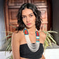 Collares con tejido ceremonial y cadenas de pedrería - "Aguacatán Blancos"