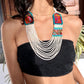 Collares con tejido ceremonial y cadenas de pedrería - "Aguacatán Blancos"
