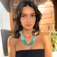 Beaded torsade necklace with jade - "Poporopo Jade"
