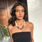 Beaded torsade necklace with jade - "Poporopo Jade"