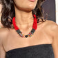 Beaded torsade necklace with jade - "Poporopo Jade"