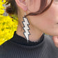 Lightweight, Statement Earrings - "Rayos", neutrals/multicolor