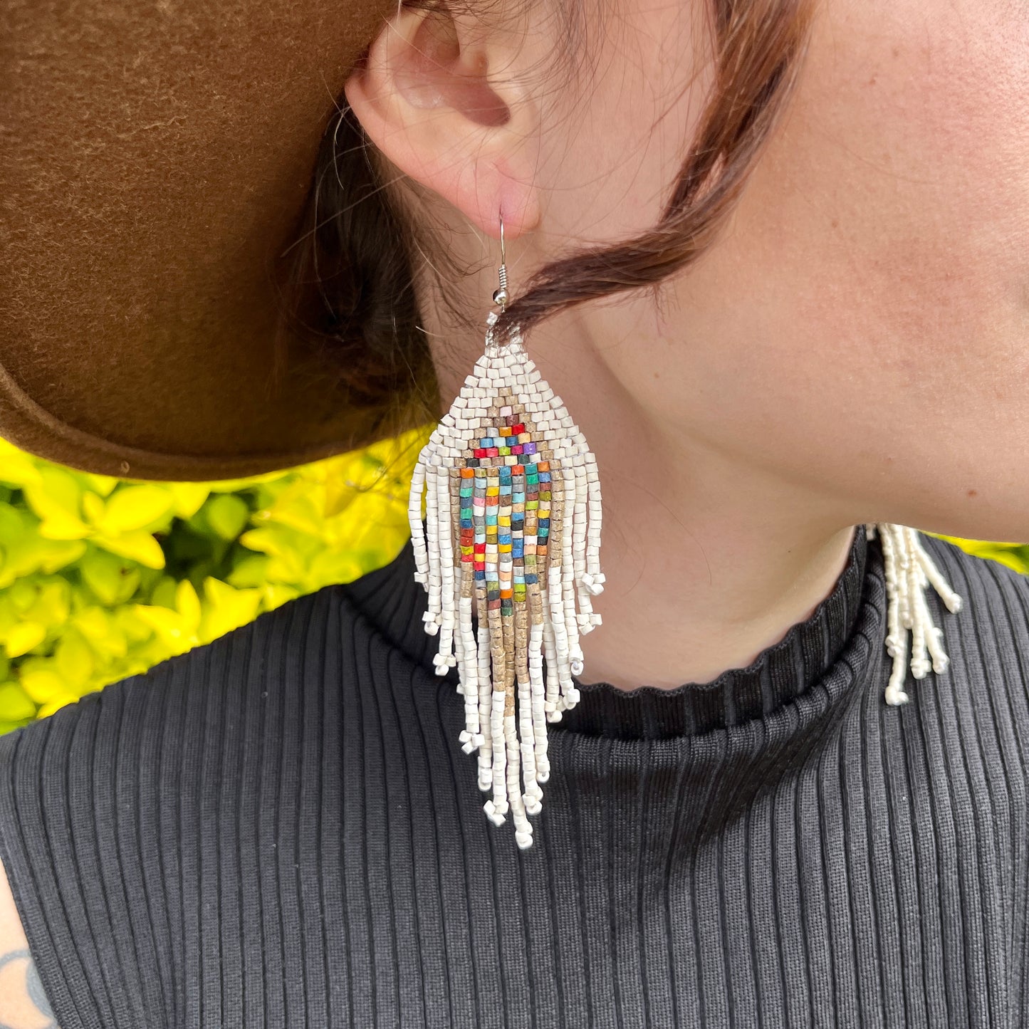 Lightweight Fringe Earrings in Diamond Shaped Design