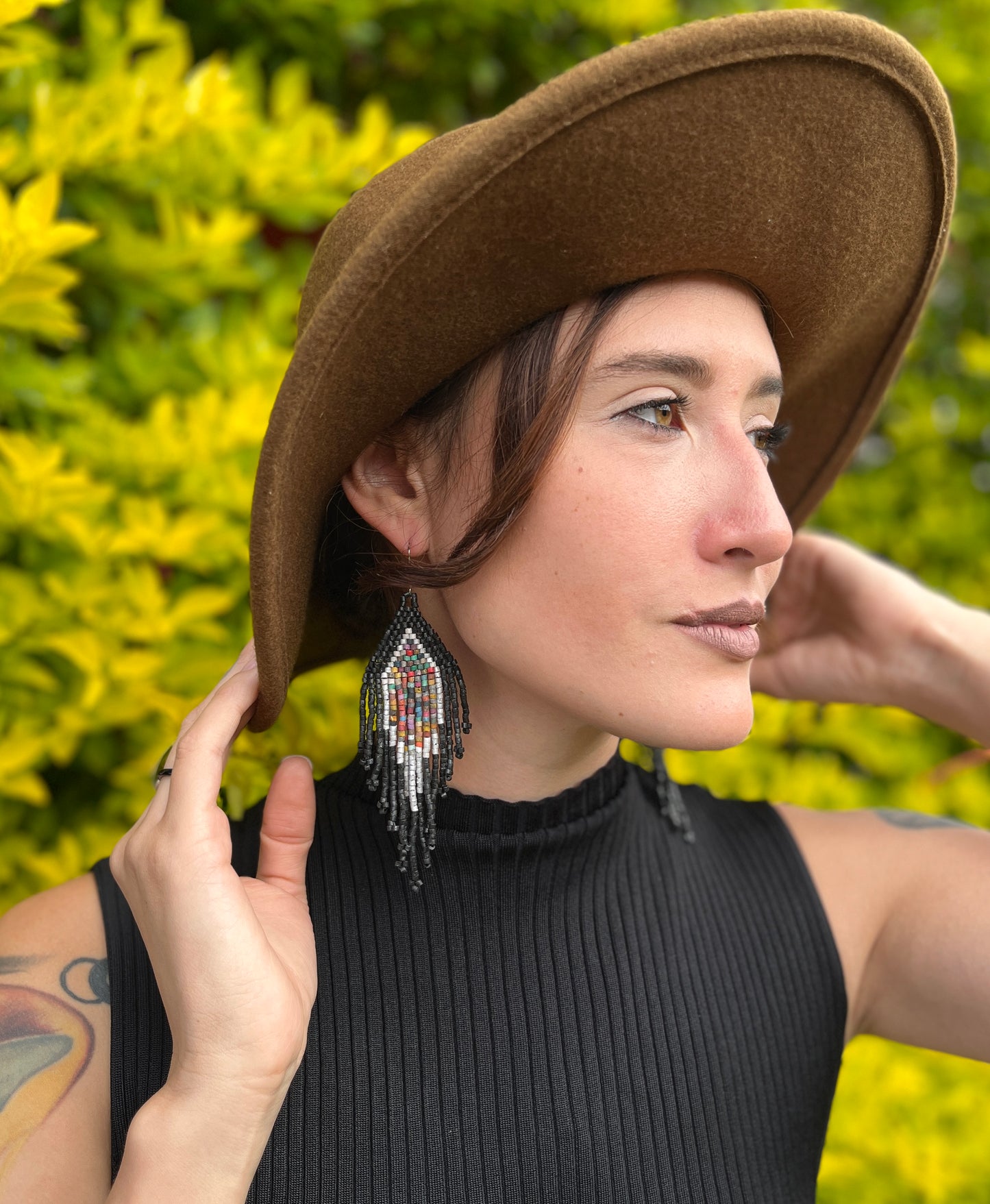 Lightweight Fringe Earrings in Diamond Shaped Design