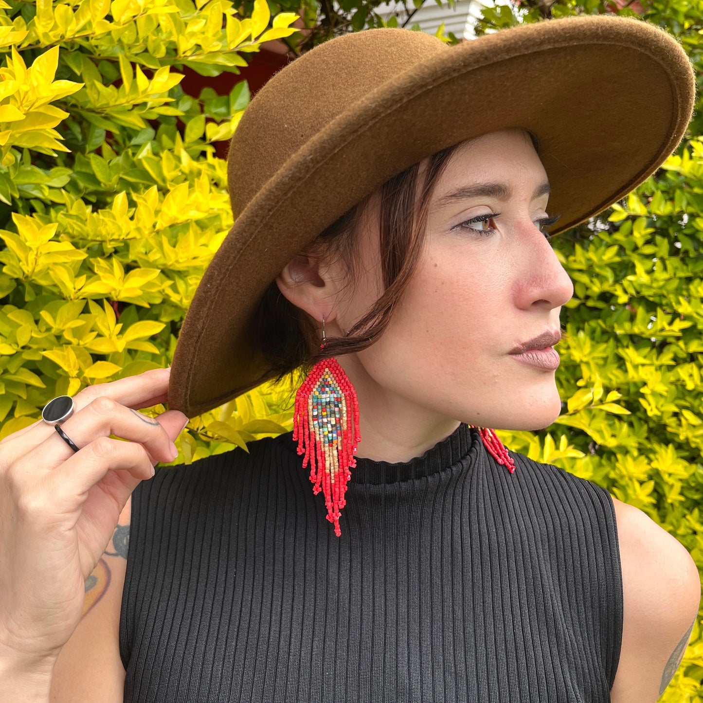 Lightweight Fringe Earrings in Diamond Shaped Design