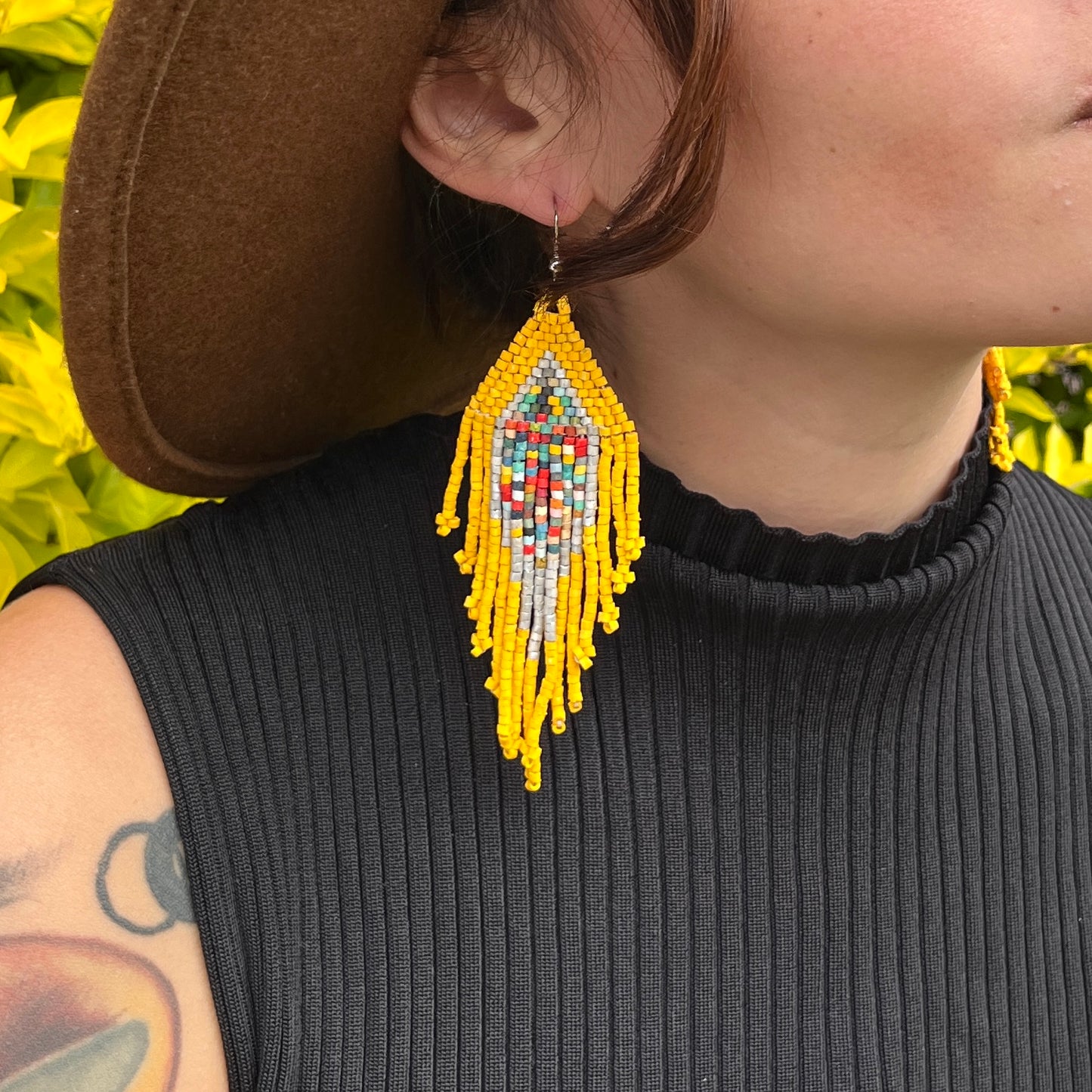 Lightweight Fringe Earrings in Diamond Shaped Design