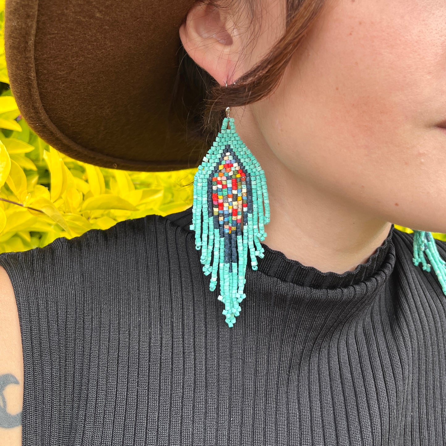 Lightweight Fringe Earrings in Diamond Shaped Design