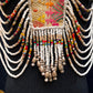 Body Jewelry with Beaded Chains - "Warrior", white/multicolor