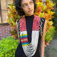 Ceremonial Shoulder Piece with Beaded Chains - "Aguacatán", white/rainbow