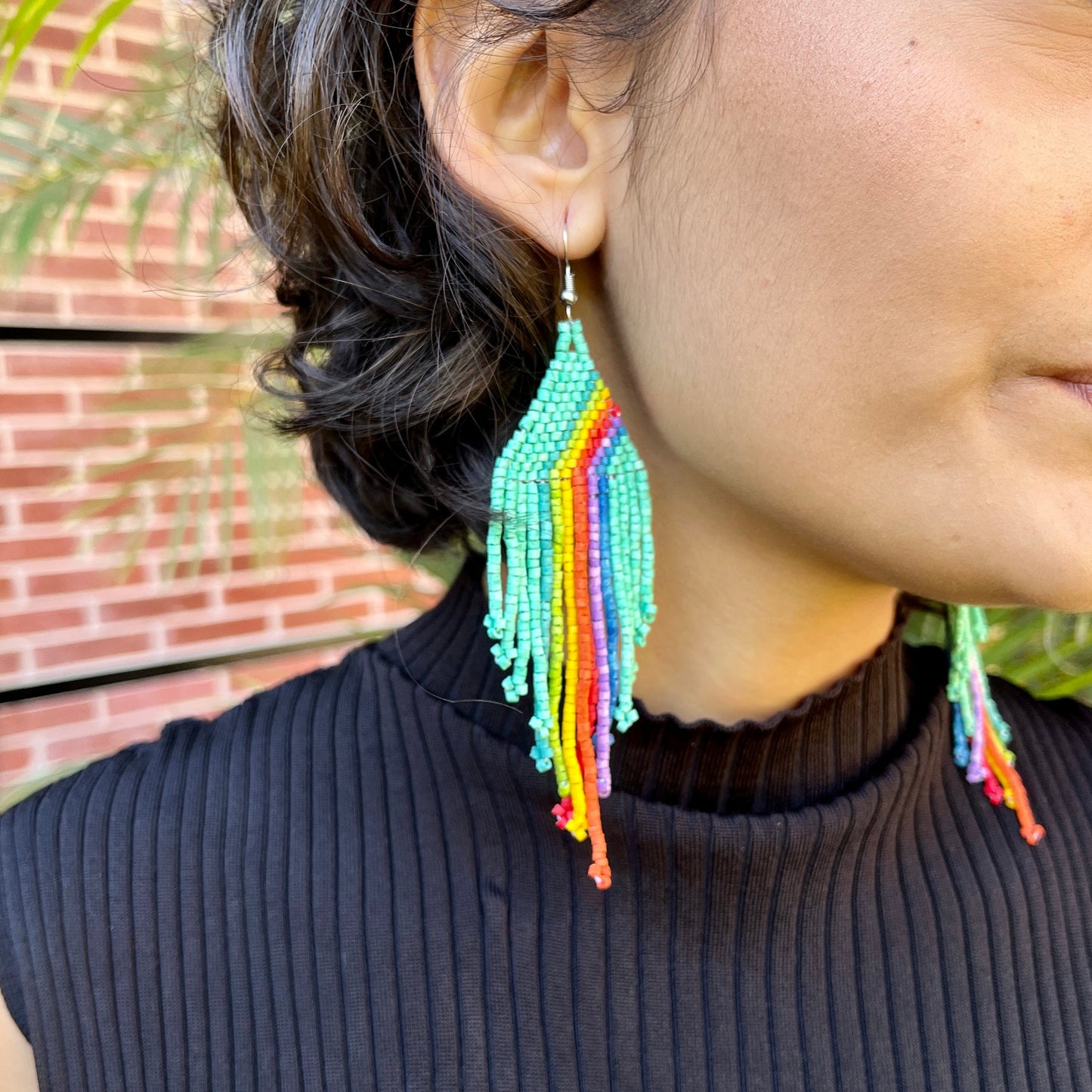 Rainbow Earrings in Symmetrical Design