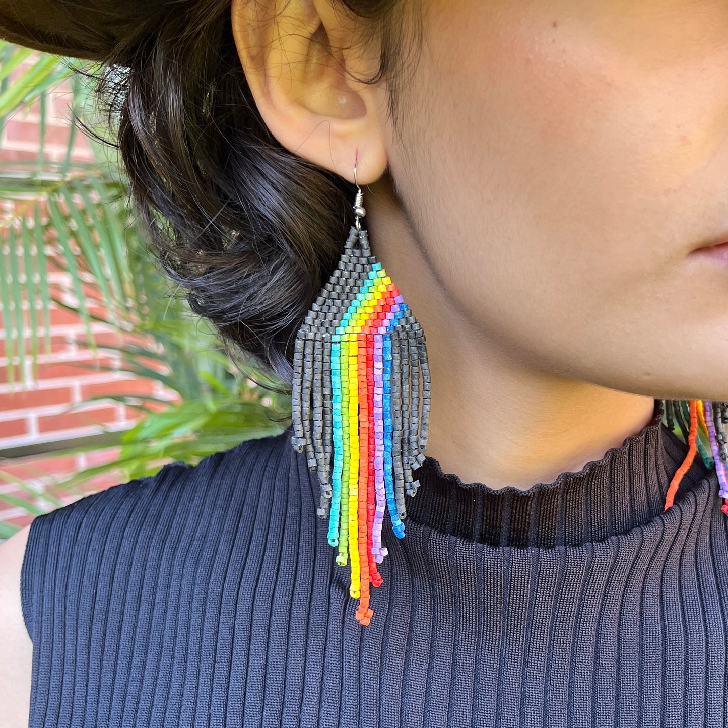Rainbow Earrings in Symmetrical Design