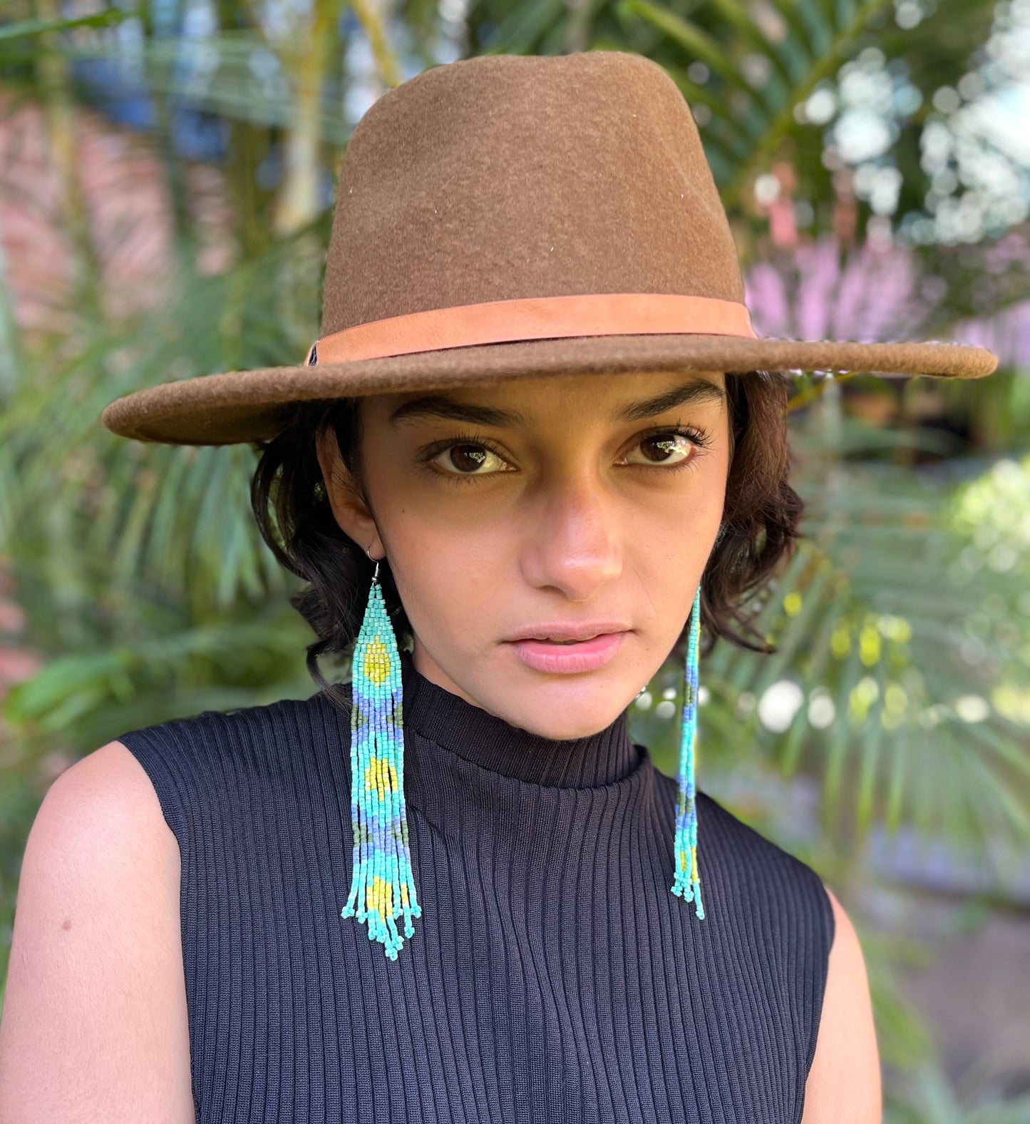 Long and Lightweight, Fringe Earrings - Long Tikal Serpiente