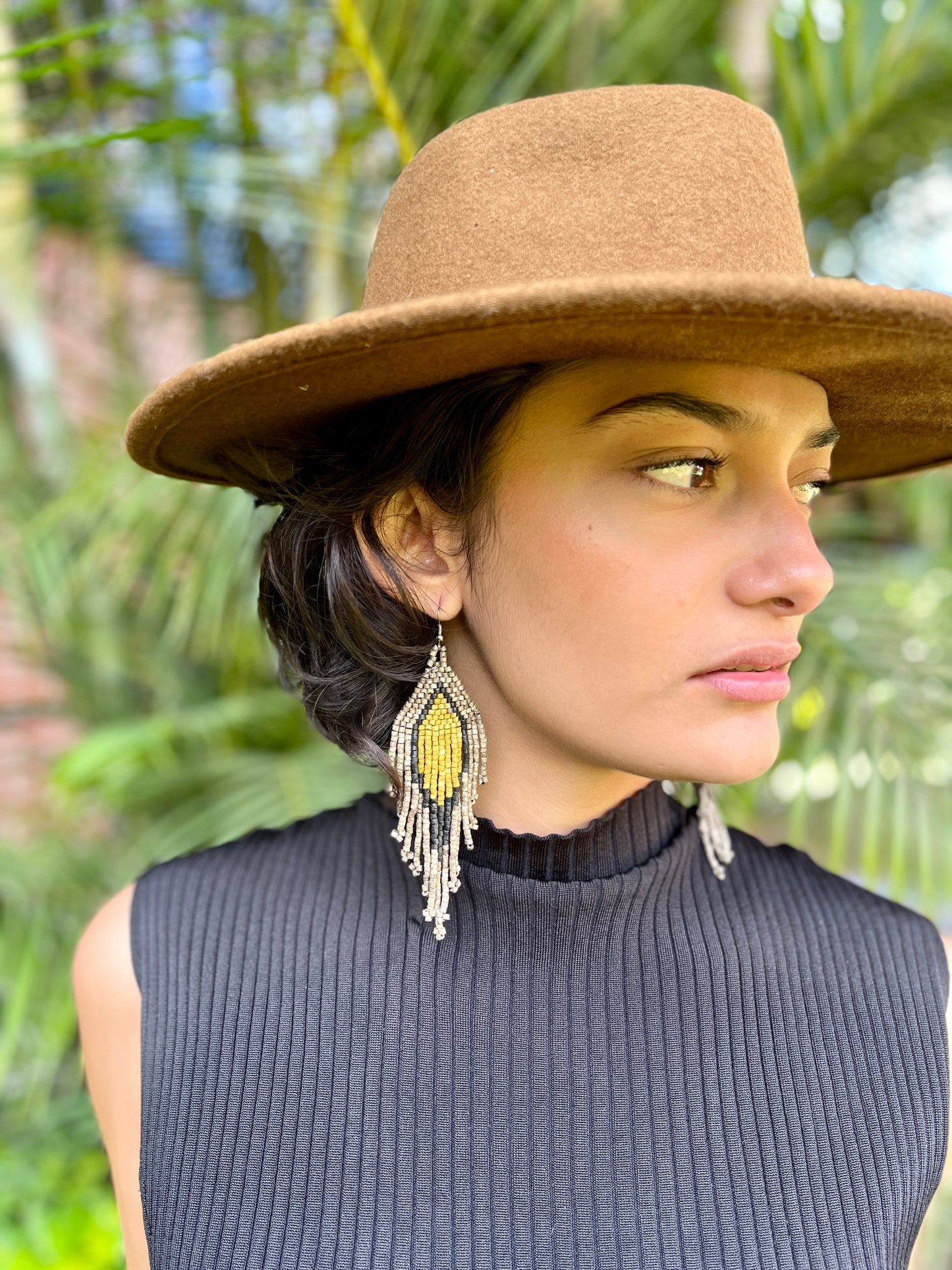 Lightweight Fringe Earrings in Diamond Shaped Design