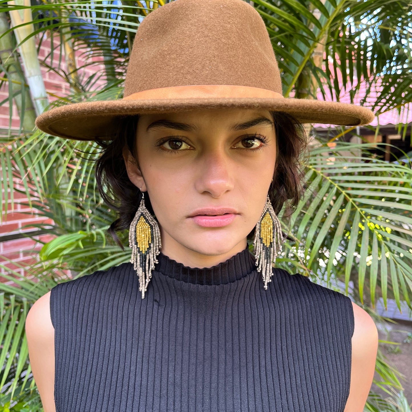 Lightweight Fringe Earrings in Diamond Shaped Design