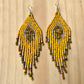 Pendientes colgantes largos con cuentas - "Tikal Diamond", hechos a mano
