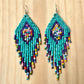 Pendientes colgantes largos con cuentas - "Tikal Diamond", hechos a mano