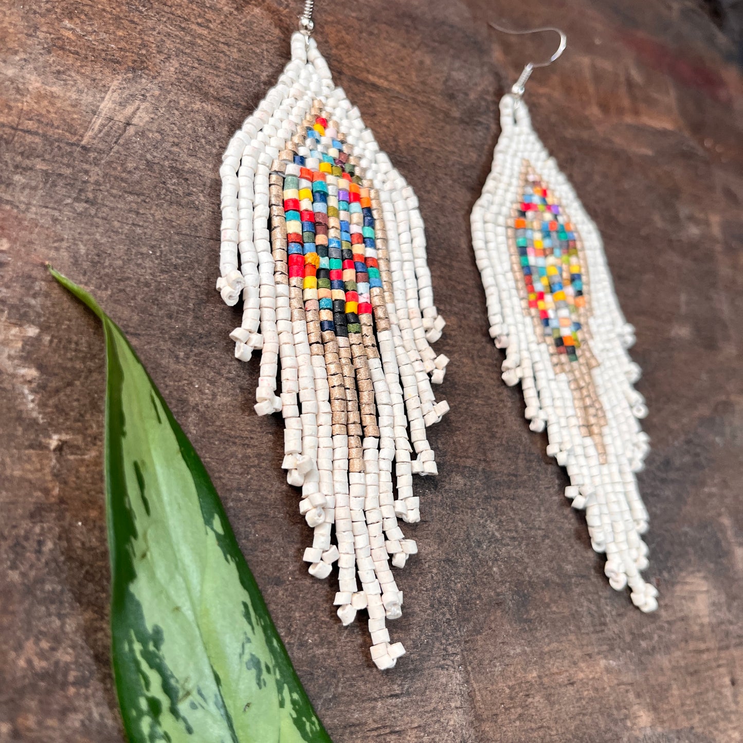 Lightweight Fringe Earrings in Diamond Shaped Design