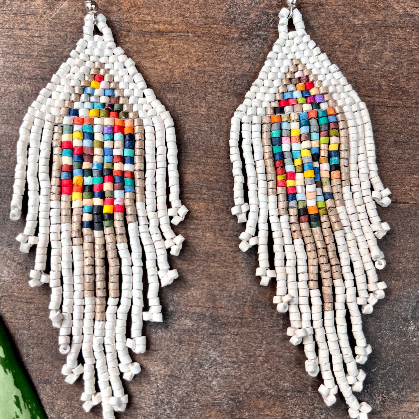 Lightweight Fringe Earrings in Diamond Shaped Design