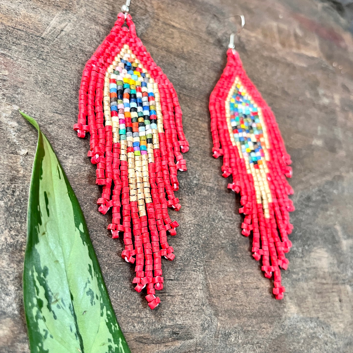 Lightweight Fringe Earrings in Diamond Shaped Design