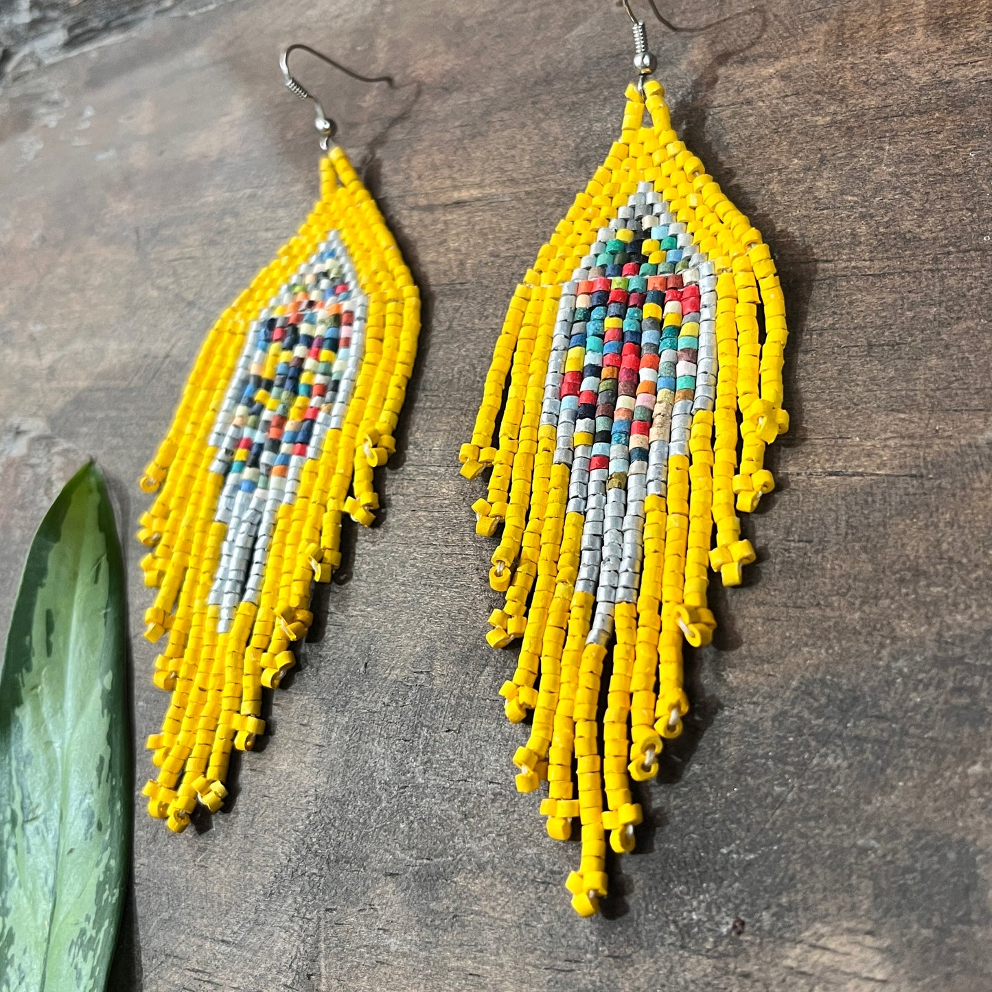 Lightweight Fringe Earrings in Diamond Shaped Design