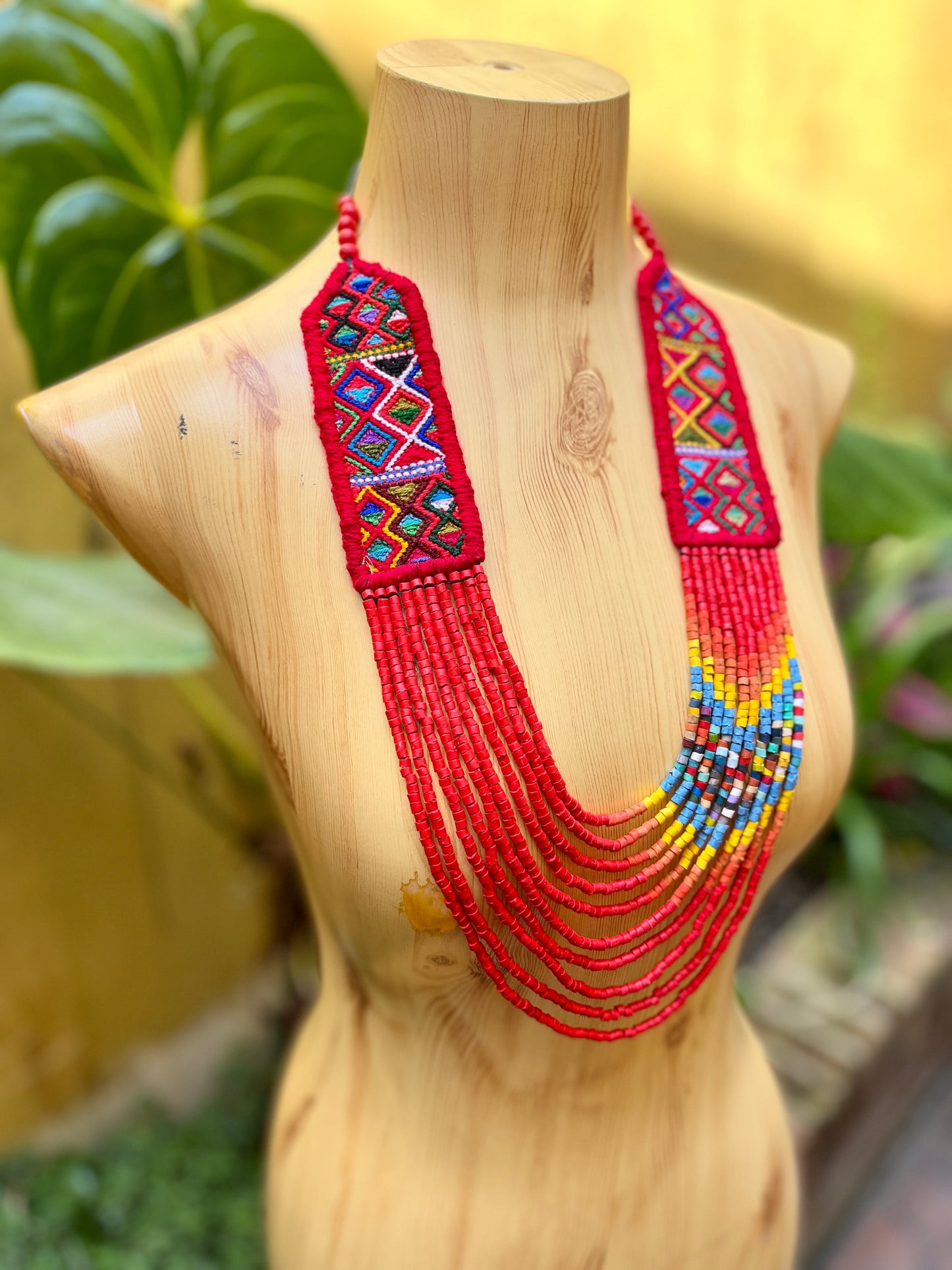 Ceremonial, Woven Textile Necklaces - "Aguacatán Long"