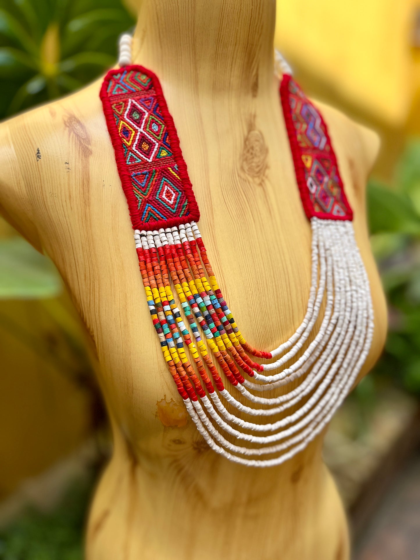 Ceremonial, Woven Textile Necklaces - "Aguacatán Long"