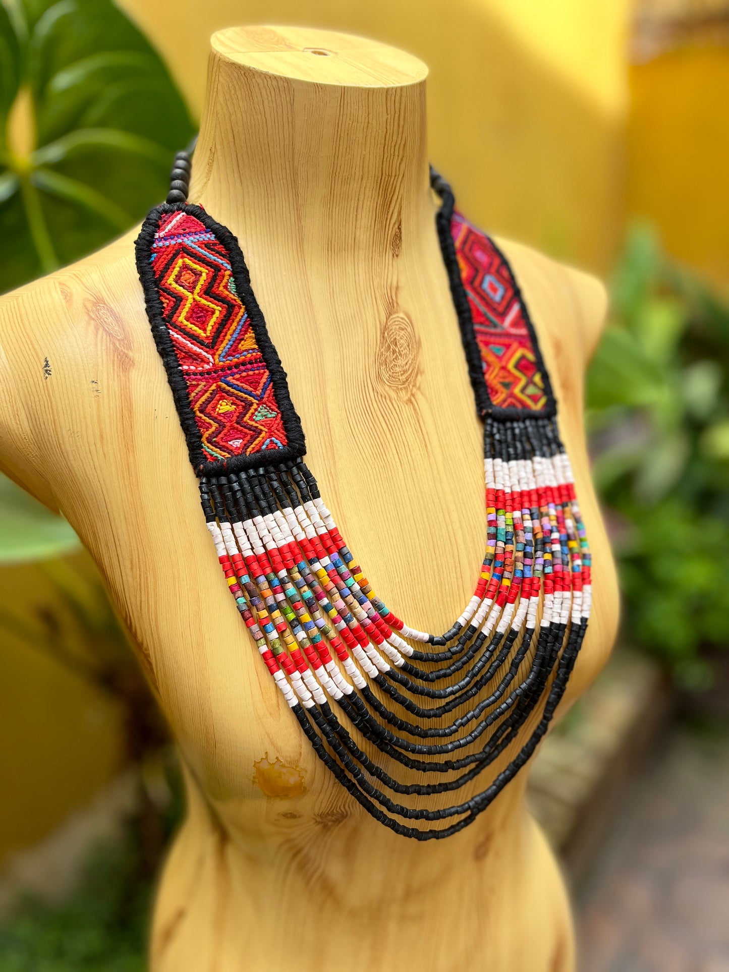 Ceremonial, Woven Textile Necklaces - "Aguacatán Long"