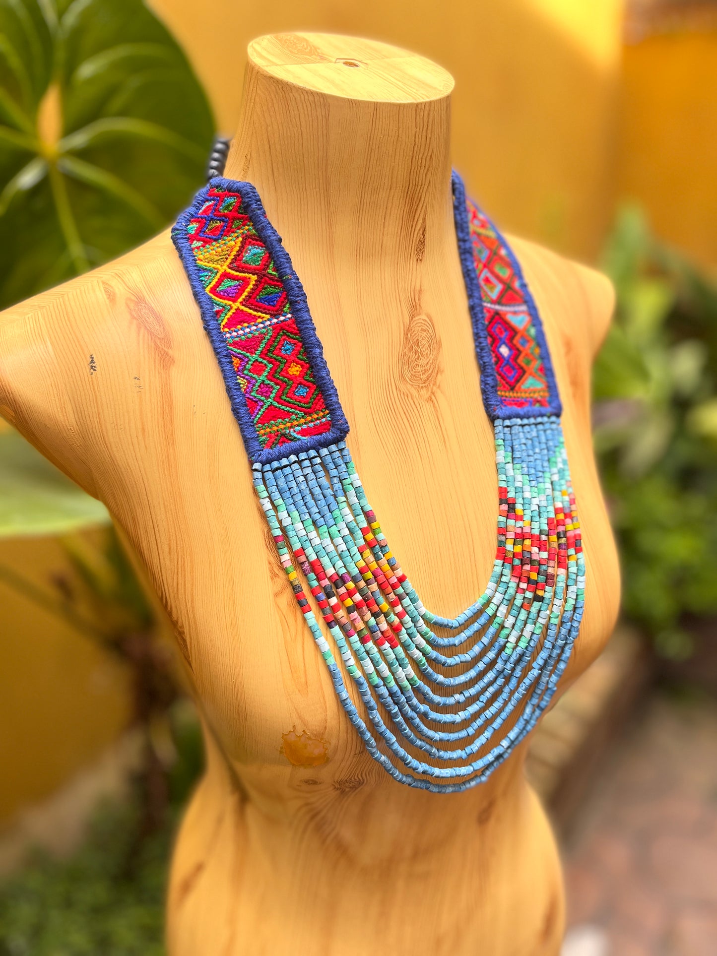 Ceremonial, Woven Textile Necklaces - "Aguacatán Long"