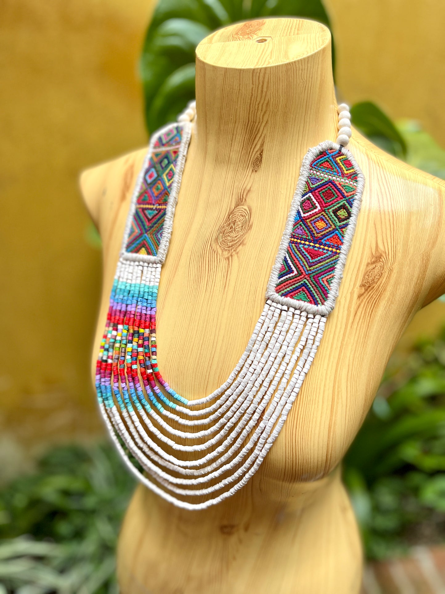 Ceremonial, Woven Textile Necklaces - "Aguacatán Long"