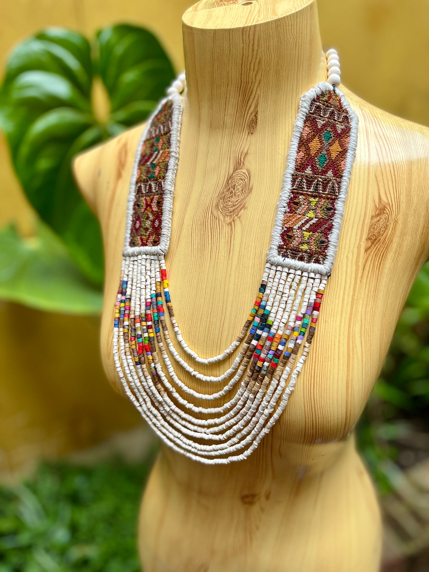 Woven, Vintage Textile Necklaces - "Vintage Patzun Long"