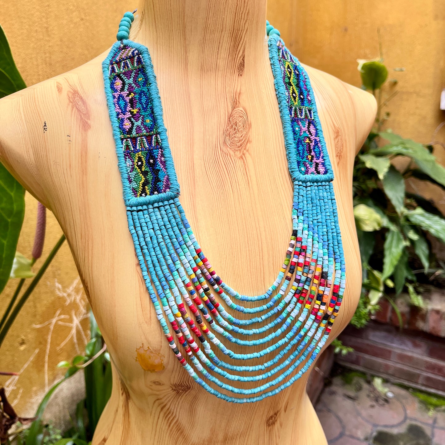 Woven, Vintage Textile Necklaces - "Vintage Patzun Long"