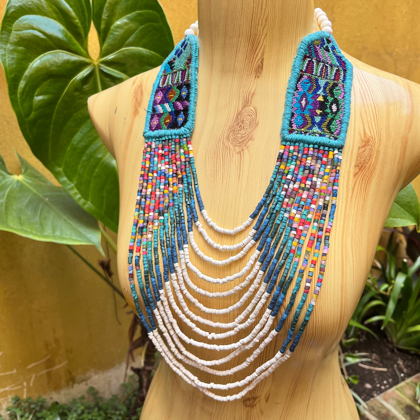 Woven, Vintage Textile Necklaces - "Vintage Patzun Long"