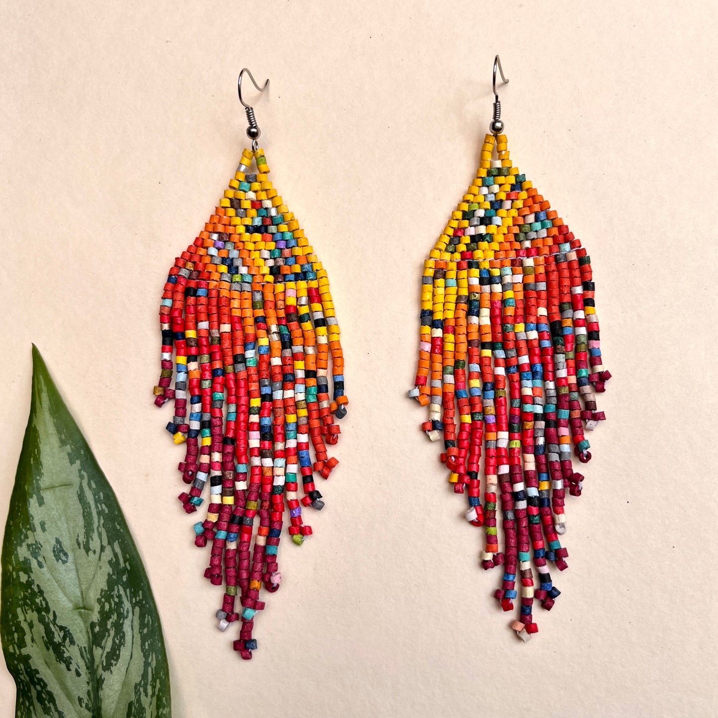 Light, Statement Earrings - "Lean Tikal Synergy Rainbow"