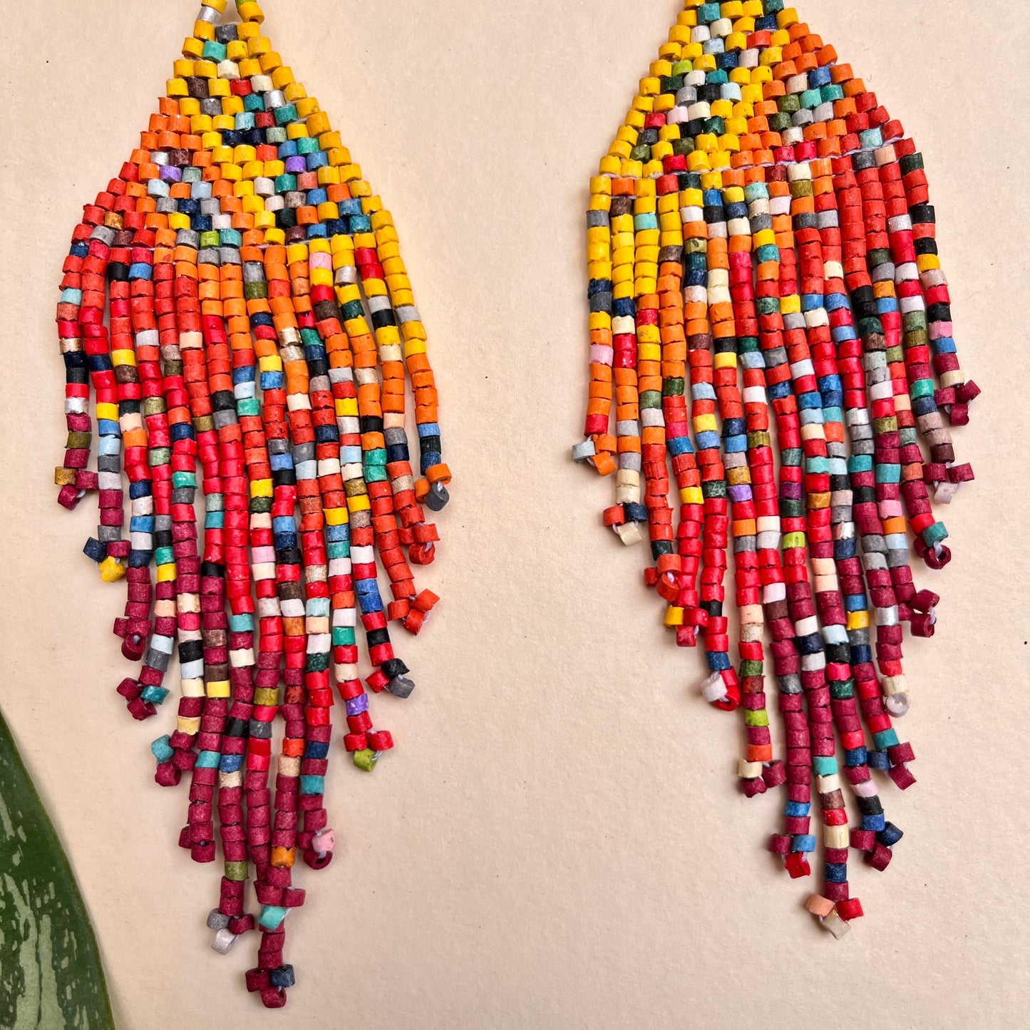 Light, Statement Earrings - "Lean Tikal Synergy Rainbow"