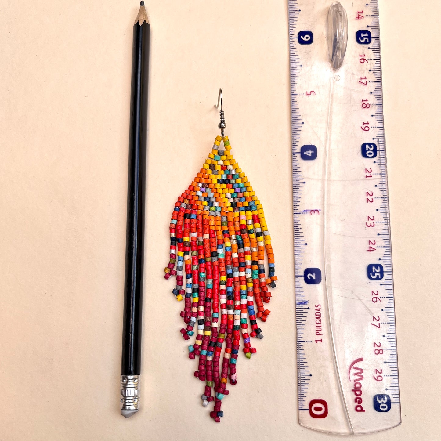 Light, Statement Earrings - "Lean Tikal Synergy Rainbow"