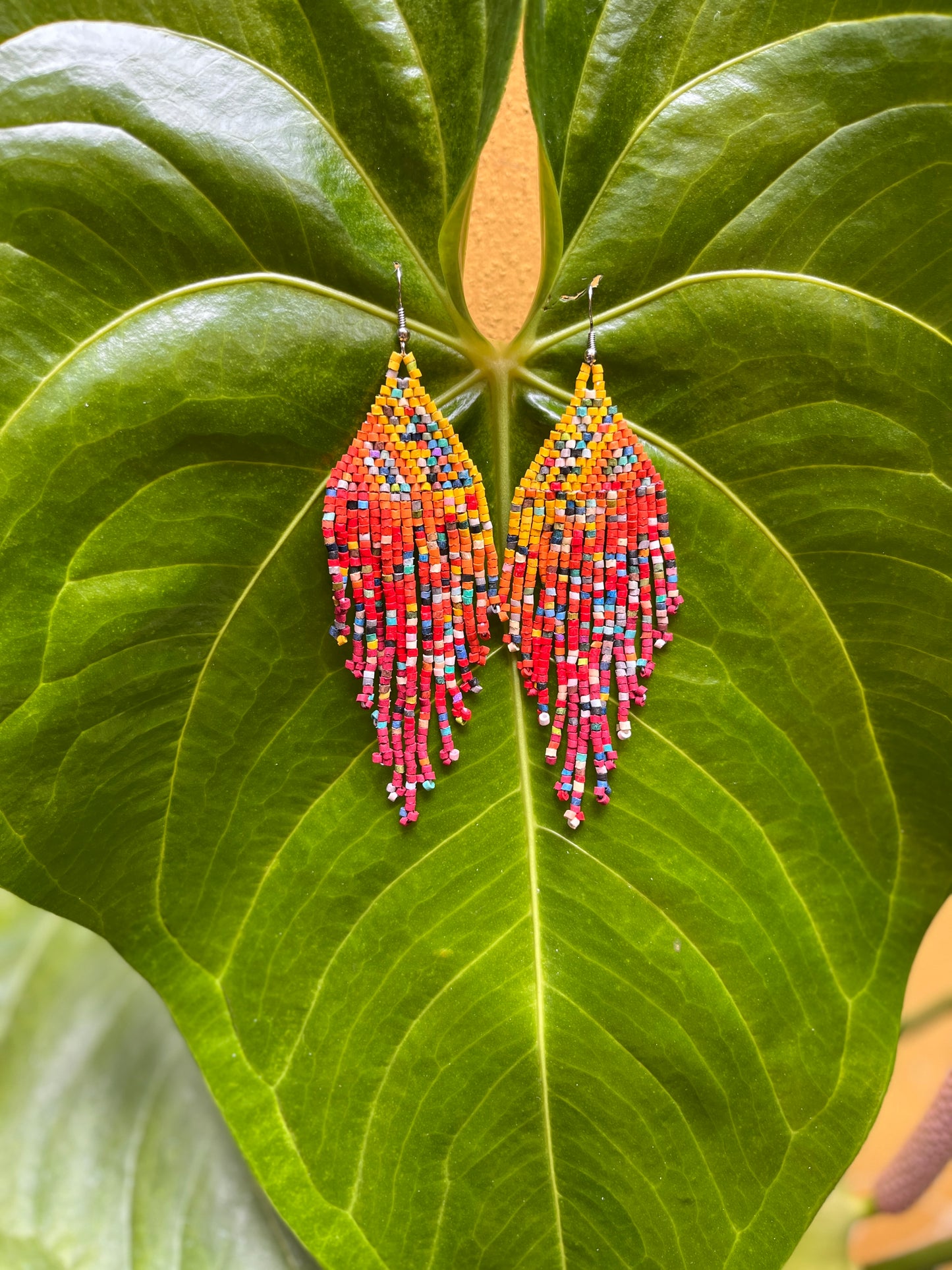 Light, Statement Earrings - "Lean Tikal Synergy Rainbow"