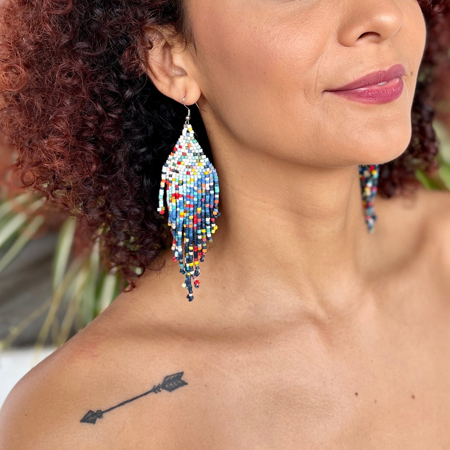 Lightweight Statement Earrings Handmade Ceramic Beads